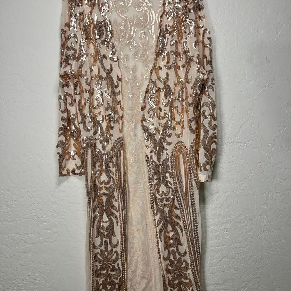 Unbranded Women's Gold and Cream Cardigan